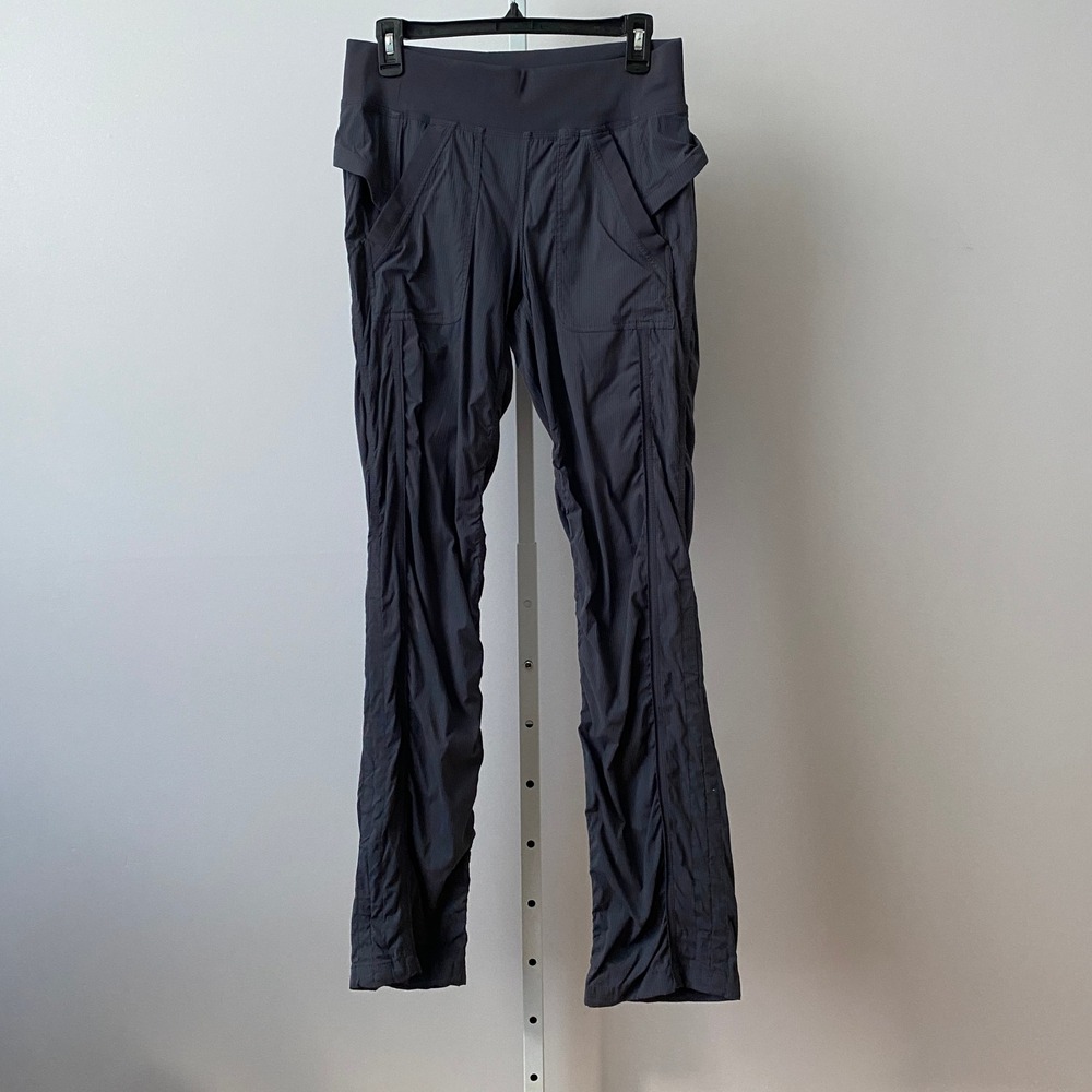 Lululemon Size 6 Charcoal Grey Studio Pant Ruched Leg Cargo Athletic Trousers